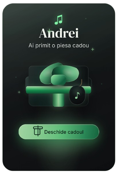 Fata cardului printabil pentru cadou muzical cu QR